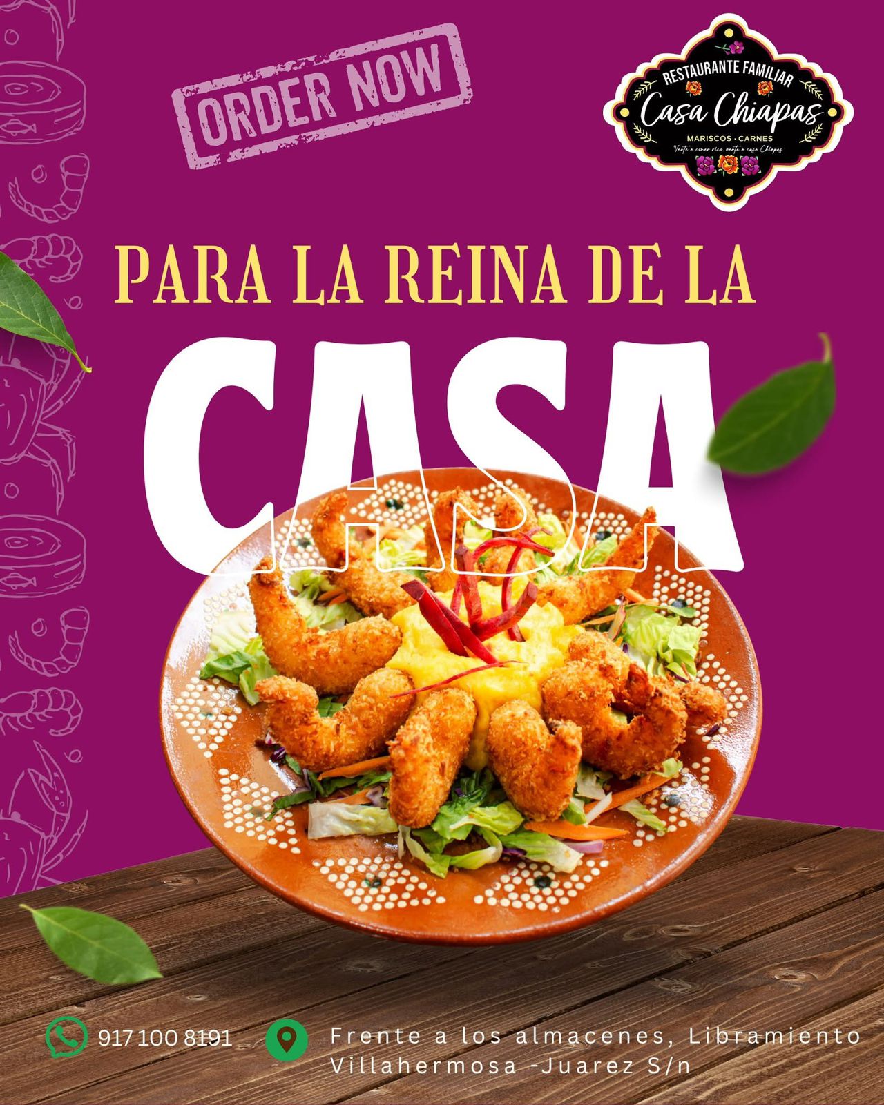 Camarones Empanizados Casa Chiapas